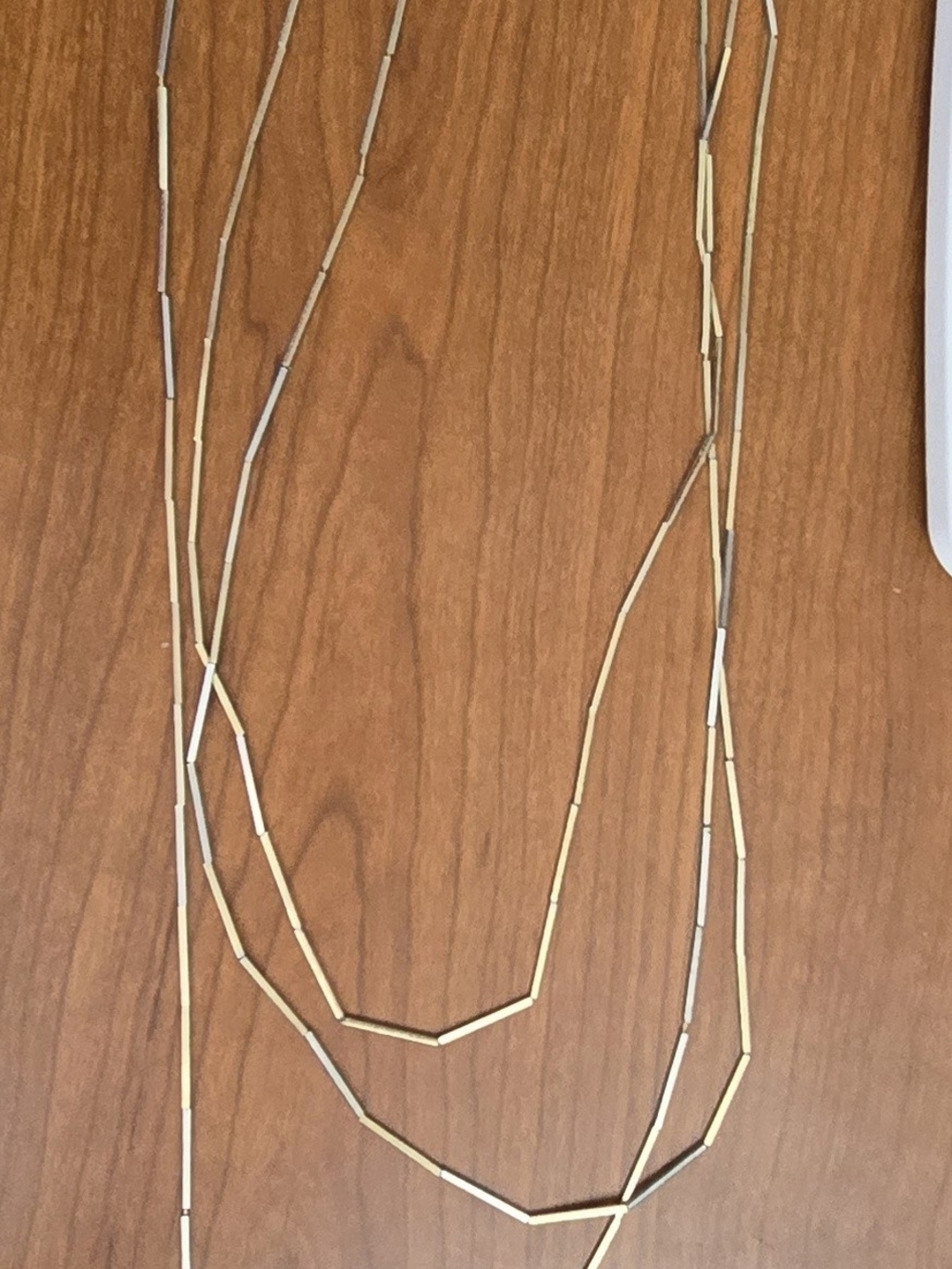 Elegant Tube Bead Layered Necklace - Gold